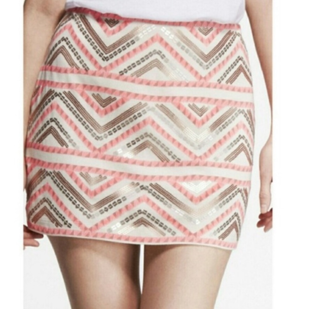 Express Aztec Mini Skirt